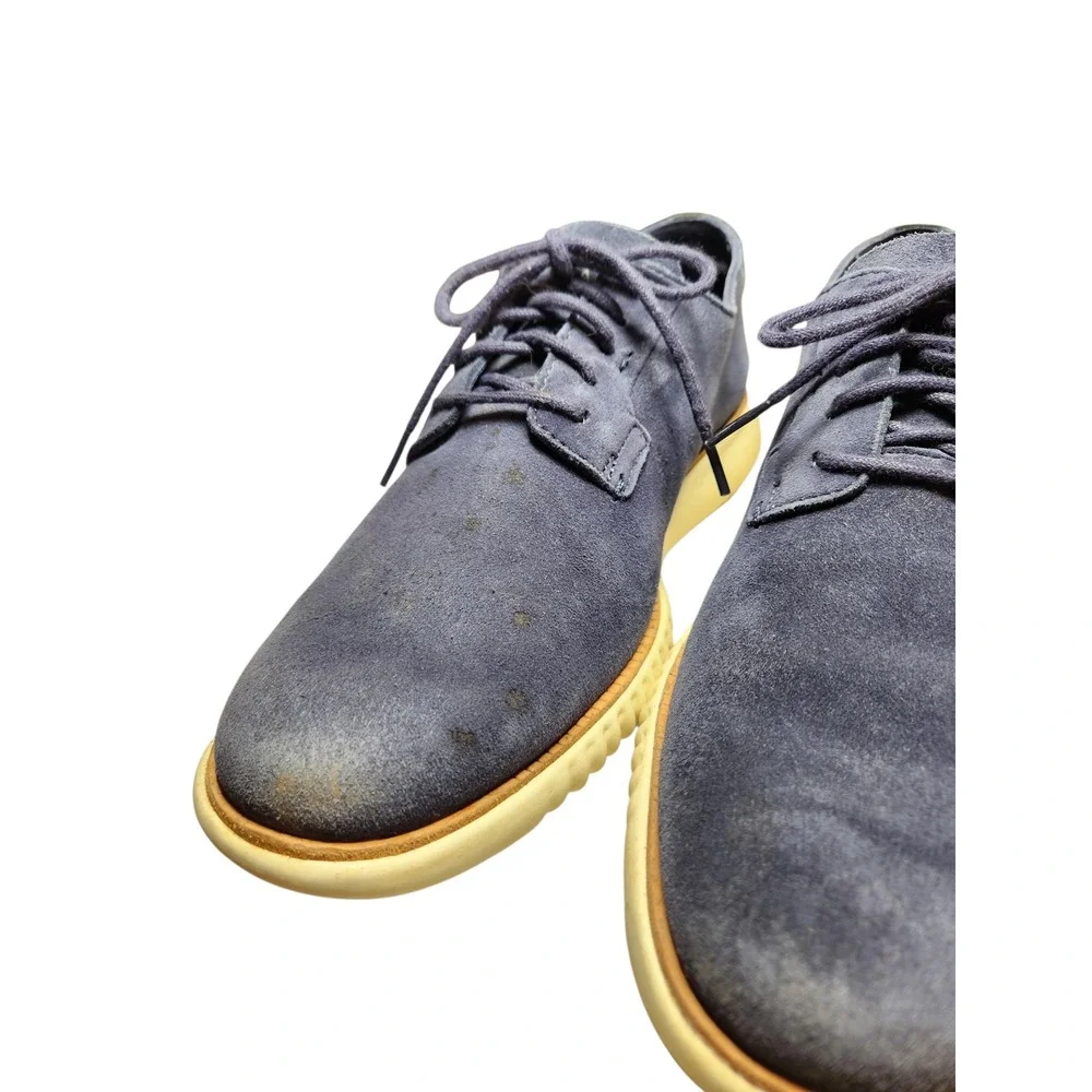 Cole Haan 2.ZEROGRAND Mens Marine Blue Suede Plain Toe Oxford Hybrid Shoes 10